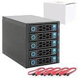 RackChoice 内蔵ハードドライブエンクロージャ 5x2.5インチ/3.5インチ SATA/SAS ハードドライブバックプレーン 6Gbps HDDホットスワップ 3x外部5.25インチベイ