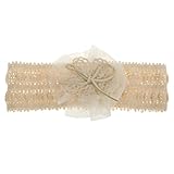 【ノーブランド 品】かわいい　レース　フラワー　キッズ　赤ちゃん　幼児　ヘッドバンド　ヘアバンド　帽子　12色 - アイボリー