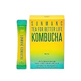 SUNMANC(サンマン)コンブチャ、炭酸発酵飲料、韓国ドリンク、便利なパウダータイプのお茶(tea)、低カロリー、糖分0g、低カフェイン、冷蔵保管不要 (50g, レモン)