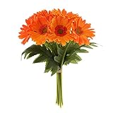 Baosity 美しい　人工花　ひまわり　ブーケ　植物　花瓶　花　結婚式　母親の日　装飾　全6色 - オレンジ