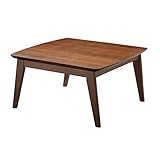 北欧デザインスクエアこたつ イーズ 単品 75x75cm ブラウン