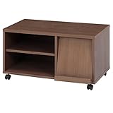不二貿易 TVラック 幅80cm キャスター付き ミディアムブラウン 97700