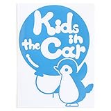 ブルー（青） Kids in the car ペンギン ぺんぎん baby ステッカー 窓ガラス シール キッズ 車の後ろ キッズ イン ザ カー ※吸盤...