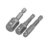 uxcell 六角シャンクソケットビットアダプター 1/4インチ3/8インチ1/2インチドライバー ドリルビット用