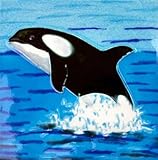 Orca Whaleセラミック壁アート装飾タイル4 x 4