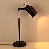 HAIZHEN デスクライト ブラックレトロミニマクリエイティブパーソナリティテーブルランプコーヒーバーレストランベッドサイドリビングルームのベッドルームの装飾テーブルランプ（ロータリーランプ角度を調