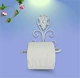 AUCHヴィンテージメタルウォールマウントバスルームトイレロール紙ティッシュホルダーキッチンディスペンサー 19x19x8.5cm ホワイト CECOMINOD034018