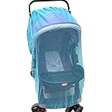 [Jiyaru] 2点セットベビーカー蚊帳 虫除け 安全なメッシュ　虫よけカバー Blue