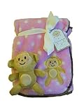 Tag Along Friends Pink Monkey Baby Blanket by Tag Along Friends
