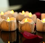 Youngerbaby 24pcs Amber Yellow No Flicker Wax Dripped Unscented Small Battery Operated Led Flameless