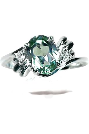 Amazon | [ubazakura] K10WG 0.2ct アレキサンドライト リング 指輪 