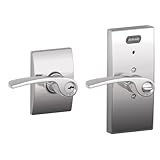 Schlage FE51 MER 625 CEN Built-in Alarm, Century Collection Merano Keyed Entry Lever Door Lock, Brig
