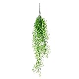VORCOOL 観葉植物 壁掛け 造花葉 柳 85CM（白）