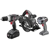 Porter Cable 18 Volt Battery Operated Cordless Drill Circular Saw Flashlight 3 pc Tool Set [並行輸入品]