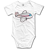 可愛い ボーイとガール 飛行機 カートゥーン ポスター 子供服 100%綿 White Size 12 Months