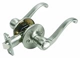 Design House 740399 Scroll Universal Latch Privacy Door Handle, Adjustable Backset, Satin Nickel Fin