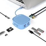 1to10 USB-CUSB-Cハブ USB HDMI変換アダプタ コネクタ ドッキングステーション 拡張ドック 10in1 10ポート 100WPD 充電 HDMI USB3.0 映像出力 コンパクト かわいい おしゃれ パステルカラー ピンク 軽い EGRET イーグレット EH23-XC (ブルー)