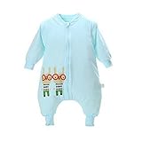 厚い 袖 取り外し可能 4シーズン赤ちゃん寝袋 、青 XL