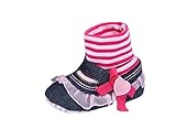 JTC Baby Girls Jeans T- Strap Shoes Pink Lace Bowknot Princess High Boots (Length:approx 4.5'') by J
