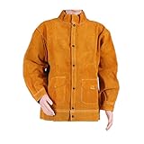 lewu 牛床革 溶接 ジャンバー 保護具 作業 防護服 上衣 (L)