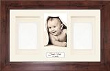 BabyRice Baby Handprint & Footprint Soft Clay Dough Kit - XL Mahogany Effect Display Frame / Cream 4
