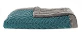 Super Comfy Saranoni Luxury Swirl Lush Receiving Blanket 30 x 40 Teal/Charcoal [並行輸入品]