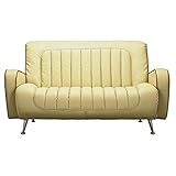 椅子 ソファー　合成皮革 ＰＶＣ　ロックンロールソファ　ＬＶ-2491Ｓ　カフェオレ色