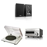 Denon レコードプレーヤー/スピーカーセット ブラック/シルバー/シルバー [SC-M41 + DP-300F + RCD-M41]