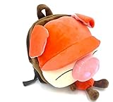 ぶたさん ふわふわ ベビー キッズ 用 可愛い ぬいぐるみ リュック 赤x茶