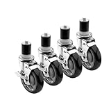 Krowneプレートキャスター、スイベルW /ロック、5 "直径のセット、3 – 1 / 2 " x 3 – 1 / 2インチ、( 4 Pieces Per Set )