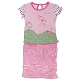 ベビー・赤ちゃん・キッズ・子供 ガールズ ちょうちょう 半袖Tシャツトップス・ボトムス・ヘアバンドのセット 子供服上下セット 女の子 (9ヶ月~1歳) (ピンク)