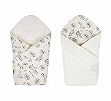 BlueberryShop Reversible Dot Popcorn Minky Fleece Cotton Swaddle Wrap Blanket Sleeping Bag for Newbo