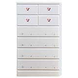 アルファタカバ ディズニー家具 キッズチェスト ミッキーチェスト 幅75cm 6段チョイスミッキー(ホワイト)取っ手ピンク