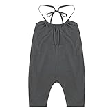 Amiu 女の子 ジャンプスーツ 子供服 女の子 ロンパース カバーオール ボディスーツ ホルターネック ノースリーブ 夏 旅行 海辺 (110（身長100-110cm）)