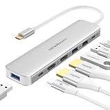 USB C ハブ hdmi 2つ Dual Display ドッキングステーション 7in1 MST デュアル 4K HDMI 拡張 リプル ディスプレイ 高速USB 3.0*3、type c データ伝送、USB-C 100W充電、MacBook Pro/Airなど対応（シルバー）