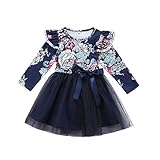 (ラランドリー) Laraandlory ベビー服 子供服 女の子 チュチュ ワンピース ベビードレス チュールスカート フリル 長袖 秋冬春 出産祝い 入学式 発表式 (姉 130 / 6歳)