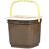 日本製 フタ付きバケツ においが漏れない ピタッとボックス 15L (15L, ブラウン)