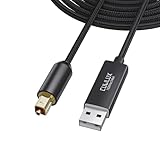USB A-SPDIF オーディオ ケーブル 光デジタル音声伝送ケーブル 2m、USB タイプA から TOSLINK 光出力 変換 アダプタ、PC・ノートパソコン用 S/PDIF トランスミッター、5.1ch サラウンド対応（PS5/PS4はステレオのみ対応）