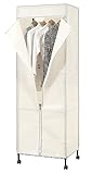 ハンガーラック 収納 カバー付き 棚付き 洋服掛け クローゼット 収納家具 シンプル ベージュ カバー付きワードローブ
