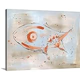 David Bromstadプレミアムシックラップキャンバス壁アート印刷題名抽象魚 40" x 30" 2403588_24_40x30_none
