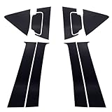 スタートサイド 汎用ステッカー ヴェゼル車専用 カーボン風 カバー リア ドアノブ サイドピラー 左右セット プロテクト ステッカー (黒ブラック リアノブ サイドピラー左右セット)