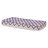 Bacati Ikat Zigzag Grey & Lilac Dots Changing Pad Cover by Bacati