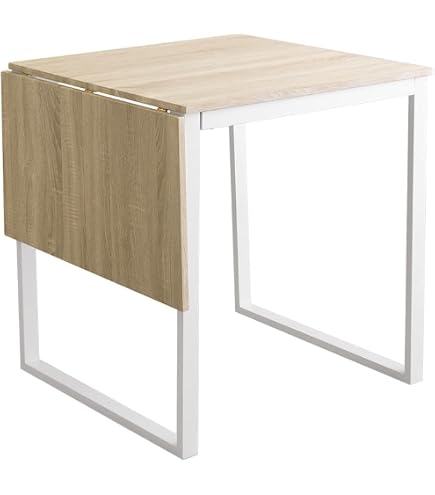 Amazon｜伸縮式 ダイニングテーブル 幅60/90cm ホワイトウォッシュ色