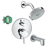Hansgrohe KST04447-27495-13PC Raindance Shower Faucet Kit with Tub Spout PBV Trim with Diverter and 