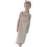 Amazon パンダファミリー バスタオル ワンピース 子供用 キッズ 女の子 リボン アップリケ ウサギバンドセット 可愛い ハート 蝶々柄 お風呂 プール ワンピース チュニック 通販