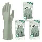 ショーワグローブ 【まとめ買い・日本製・炊事手袋】ナイスハンドDAYS デイズ Sサイズ モスグリーン 3双セット 裏毛つき ビニール手袋 ハンドケア