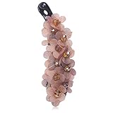 BIANHUAN バナナクリップ 大 大きめ パール ヘアアクセサリー ヘアピン ヘアクリップ まとめ髪 お花 フラワー レディース 人気 (ピンク)