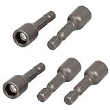 DealMux 8mm 5/16-inch Socket 1/4-inch Hex Shank Magnetic Nut Driver Adapter Drill Bits 5pcs
