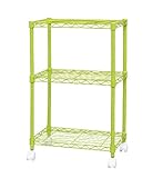アイリスオーヤマ メタルラック カラーメタルシリーズ ポール径19mm カラーメタルラック 3段 幅44.5×奥行32.5×高さ72㎝ グリーン キャスター付 CBM-44073