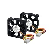 GDSTIME 2PCS 50mm x 10mm 12VDC、3ピン、50mm 薄型2連PC ケースファン冷却ファン、コンピュータ CPU冷却